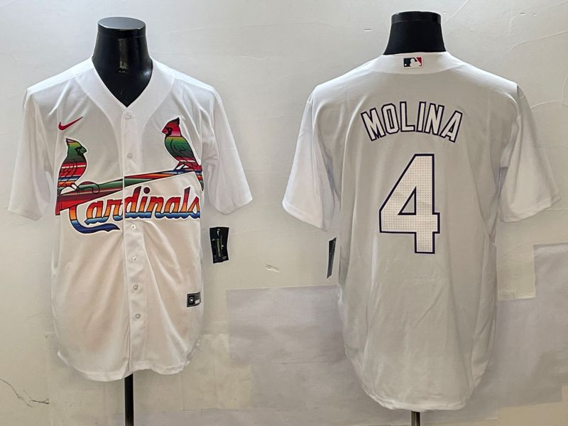 Men St.Louis Cardinals #4 Molina White Game Mexico 2025 Nike MLB Jersey style 1->st.louis cardinals->MLB Jersey